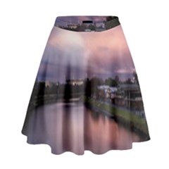 Sunset Melbourne Yarra River High Waist Skirt by Simbadda