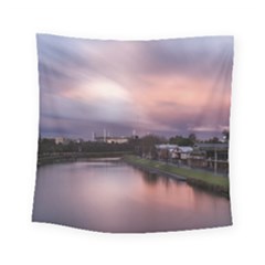 Sunset Melbourne Yarra River Square Tapestry (small) by Simbadda