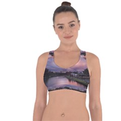 Sunset Melbourne Yarra River Cross String Back Sports Bra by Simbadda