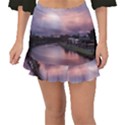 Sunset Melbourne Yarra River Fishtail Mini Chiffon Skirt View1