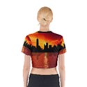 Skyline New York City Sunset Dusk Cotton Crop Top View2