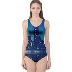 Skyscrapers City Skyscraper Zirkel One Piece Swimsuit by Simbadda