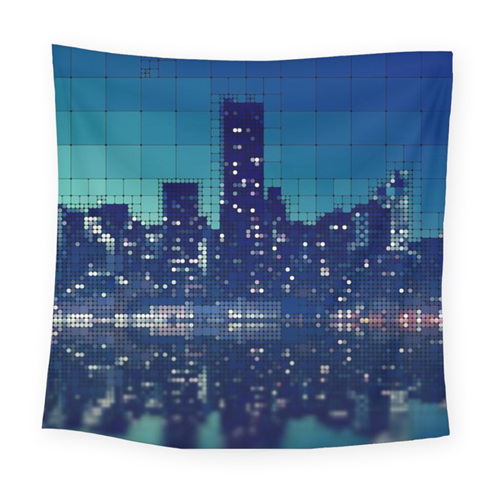 Skyscrapers City Skyscraper Zirkel Square Tapestry (Large)