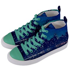 Skyscrapers City Skyscraper Zirkel Women s Mid-top Canvas Sneakers by Simbadda