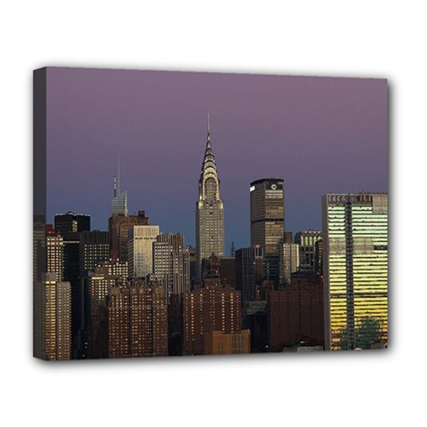 Skyline City Manhattan New York Canvas 14  X 11  by Simbadda