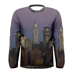 Skyline City Manhattan New York Men s Long Sleeve Tee by Simbadda