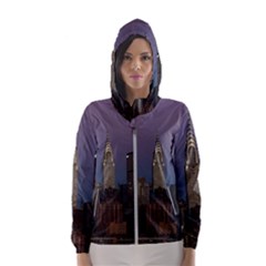 Skyline City Manhattan New York Hooded Wind Breaker (women) by Simbadda