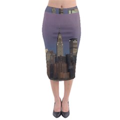 Skyline City Manhattan New York Midi Pencil Skirt by Simbadda