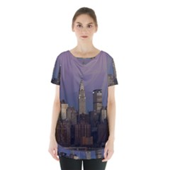 Skyline City Manhattan New York Skirt Hem Sports Top by Simbadda