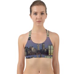 Skyline City Manhattan New York Back Web Sports Bra by Simbadda