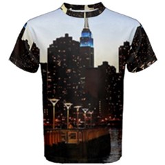 New York City Skyline Building Men s Cotton Tee by Simbadda