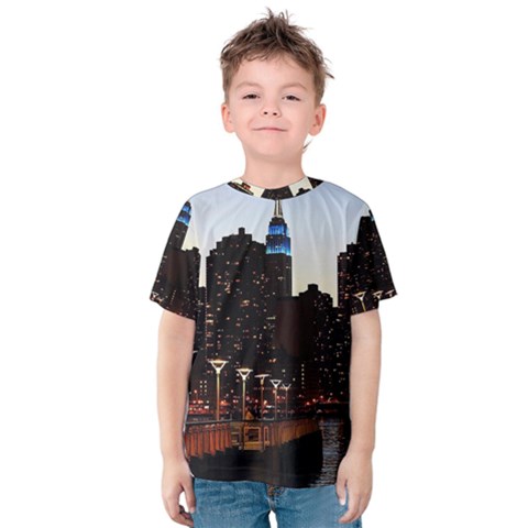 New York City Skyline Building Kids  Cotton Tee by Simbadda