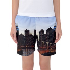 New York City Skyline Building Women s Basketball Shorts by Simbadda