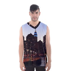 New York City Skyline Building Men s Basketball Tank Top by Simbadda