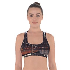 New York City Skyline Building Cross Back Sports Bra by Simbadda