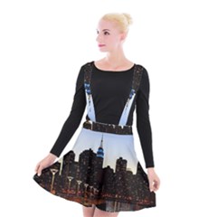 New York City Skyline Building Suspender Skater Skirt by Simbadda