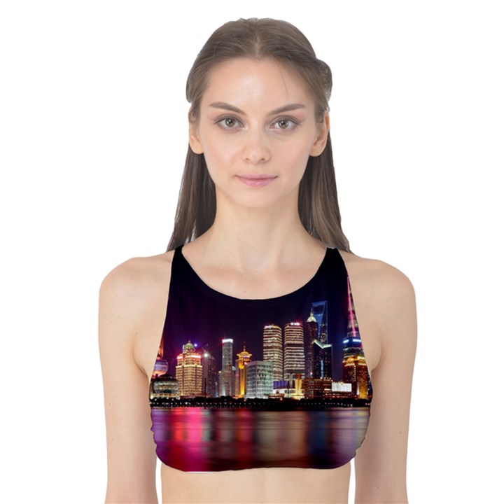 Building Skyline City Cityscape Tank Bikini Top