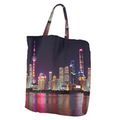 Building Skyline City Cityscape Giant Grocery Zipper Tote