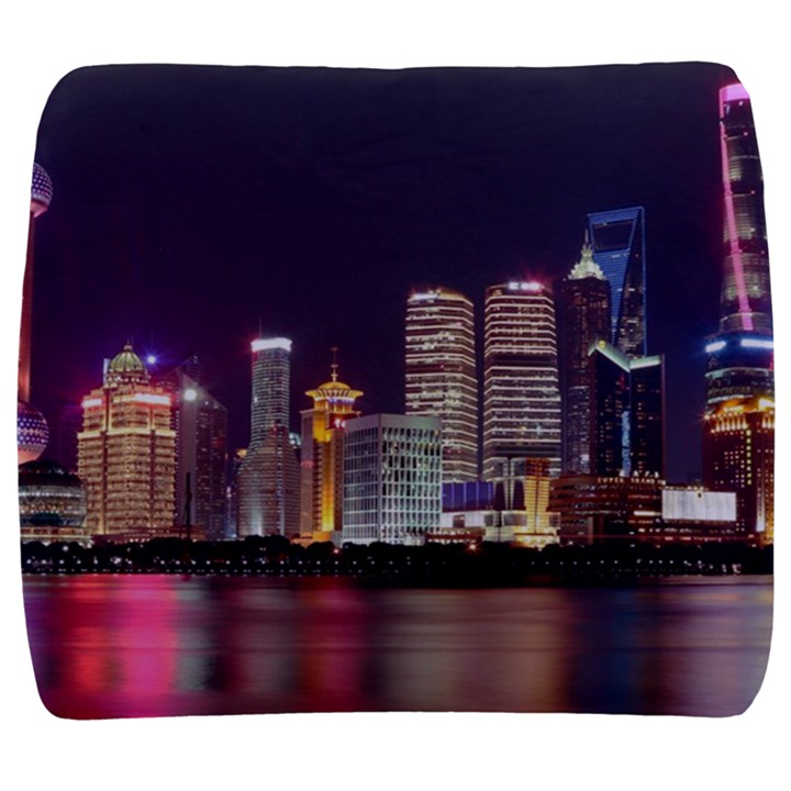 Building Skyline City Cityscape Back Support Cushion