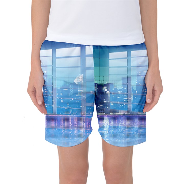 Skyscrapers City Skyscraper Zirkel Women s Basketball Shorts