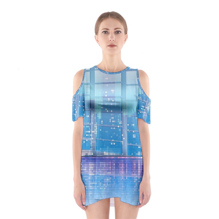 Skyscrapers City Skyscraper Zirkel Shoulder Cutout One Piece