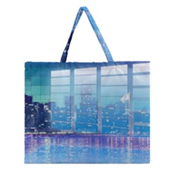 Skyscrapers City Skyscraper Zirkel Zipper Large Tote Bag by Simbadda