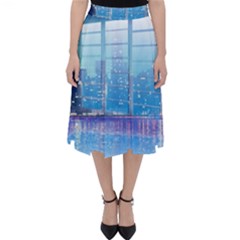 Skyscrapers City Skyscraper Zirkel Folding Skater Skirt by Simbadda