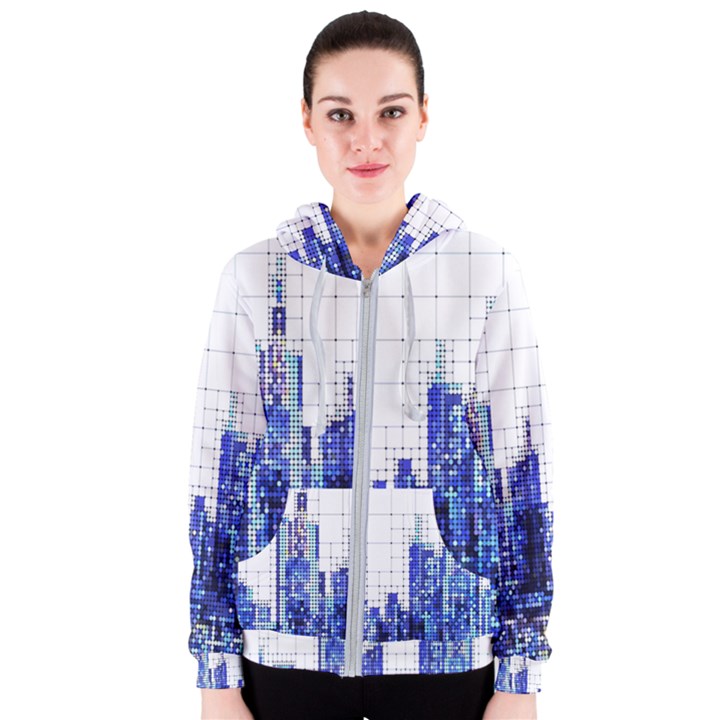 Skyscrapers City Skyscraper Zirkel Women s Zipper Hoodie