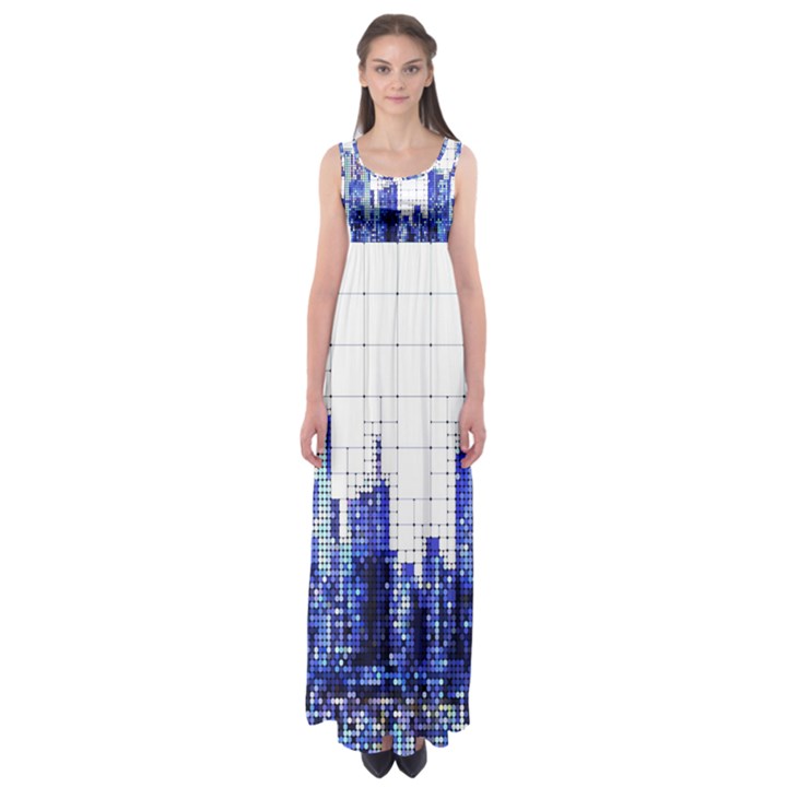 Skyscrapers City Skyscraper Zirkel Empire Waist Maxi Dress