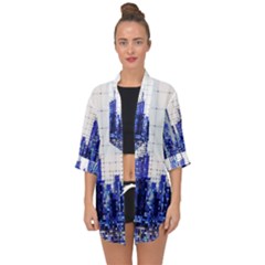 Skyscrapers City Skyscraper Zirkel Open Front Chiffon Kimono