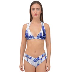 Skyscrapers City Skyscraper Zirkel Double Strap Halter Bikini Set by Simbadda