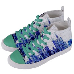 Skyscrapers City Skyscraper Zirkel Women s Mid-top Canvas Sneakers by Simbadda