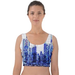 Skyscrapers City Skyscraper Zirkel Velvet Crop Top by Simbadda