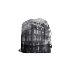 Reflection Canal Water Street Drawstring Pouches (small)  by Simbadda