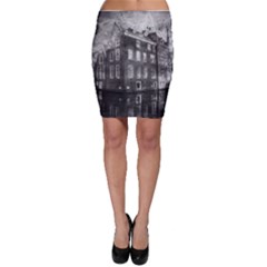 Reflection Canal Water Street Bodycon Skirt by Simbadda