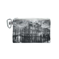 Reflection Canal Water Street Canvas Cosmetic Bag (small) by Simbadda