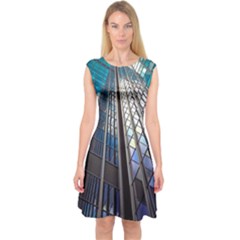 Architecture Skyscraper Capsleeve Midi Dress