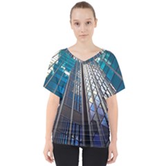 Architecture Skyscraper V-neck Dolman Drape Top by Simbadda