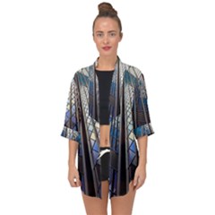 Architecture Skyscraper Open Front Chiffon Kimono