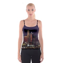 Dallas Texas Skyline Dusk Usa Spaghetti Strap Top