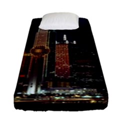 Dallas Texas Skyline Dusk Usa Fitted Sheet (single Size)