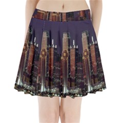 Dallas Texas Skyline Dusk Usa Pleated Mini Skirt