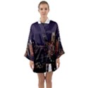 Dallas Texas Skyline Dusk Usa Long Sleeve Kimono Robe View1