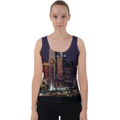 Dallas Texas Skyline Dusk Usa Velvet Tank Top