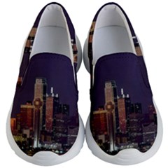 Dallas Texas Skyline Dusk Usa Kid s Lightweight Slip Ons