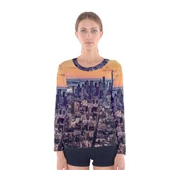 New York Skyline Architecture Nyc Women s Long Sleeve Tee