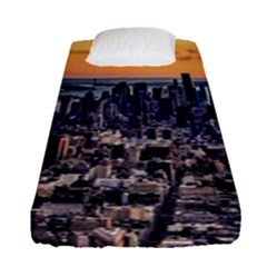 New York Skyline Architecture Nyc Fitted Sheet (single Size)