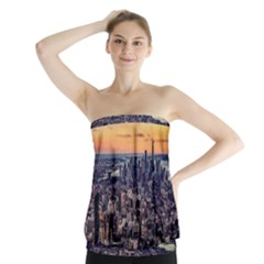 New York Skyline Architecture Nyc Strapless Top