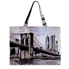 City Skyline Skyline City Cityscape Zipper Mini Tote Bag by Simbadda