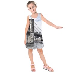 City Skyline Skyline City Cityscape Kids  Sleeveless Dress